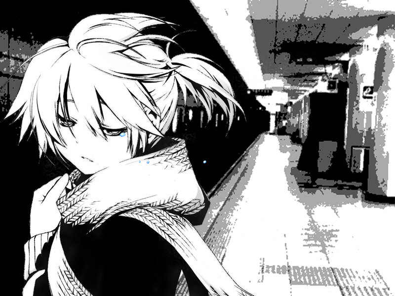 anime character on train platform