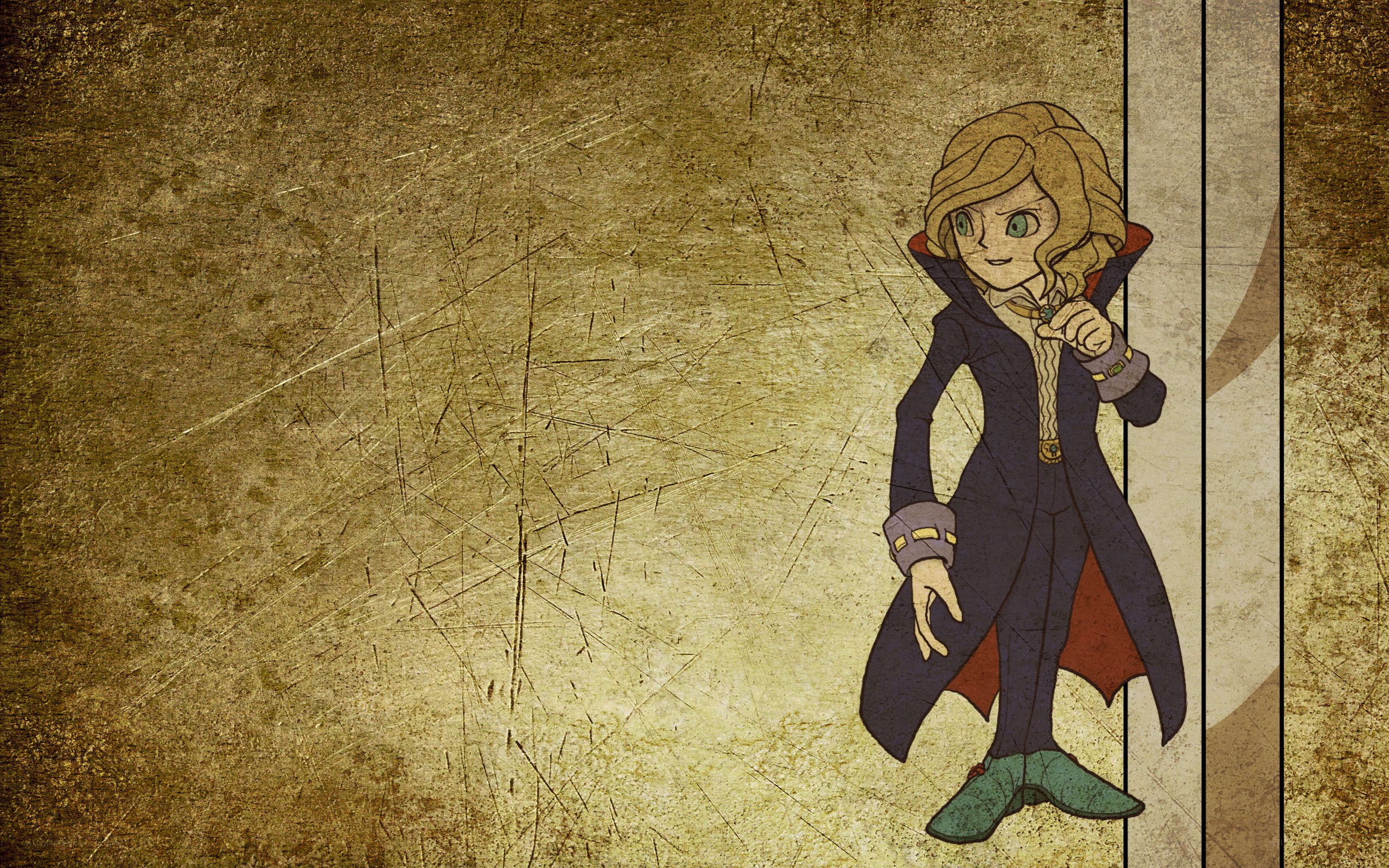 anime character on vintage background