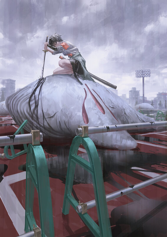 Anime Character on Whale