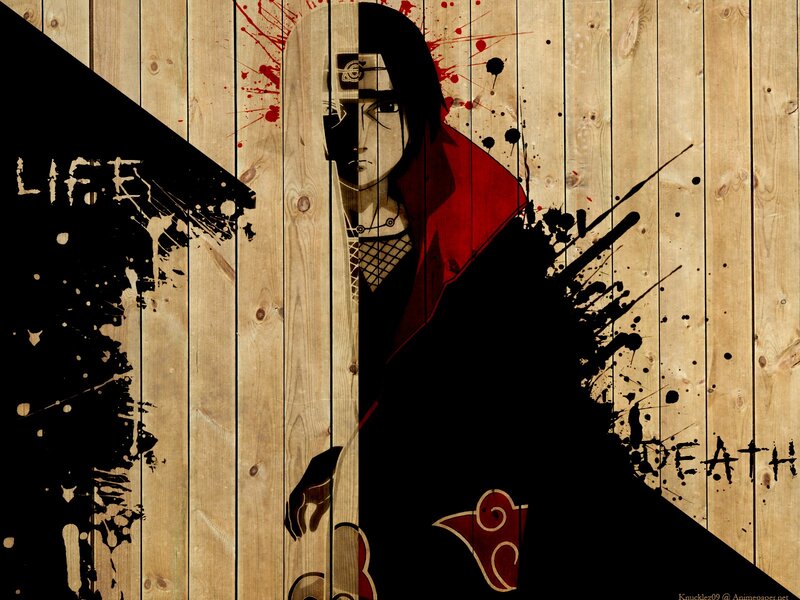 Anime Character on Wood — Brown, Dramatic, Digital Art