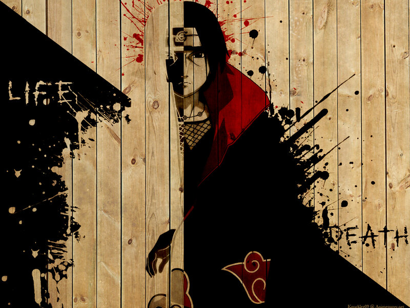 Anime Character on Wood — Brown, Dramatic