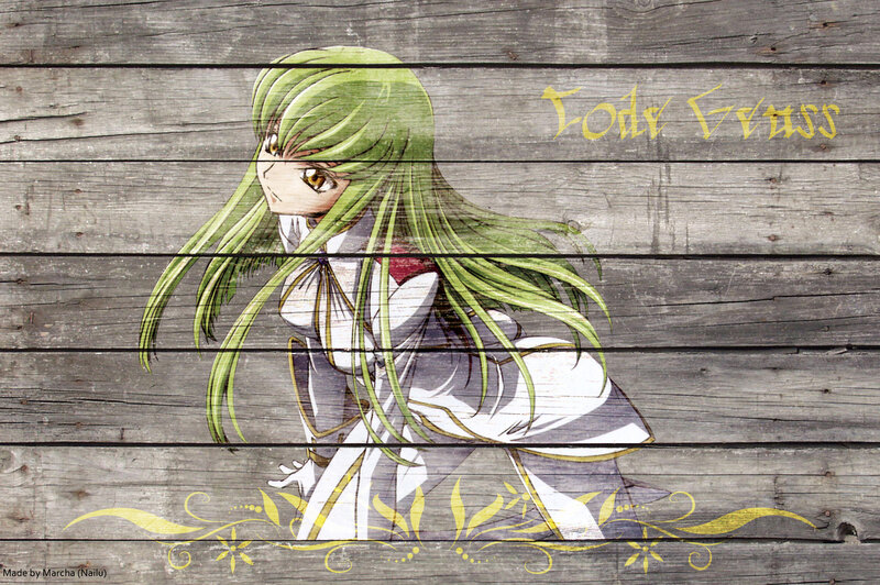 anime character on wood
