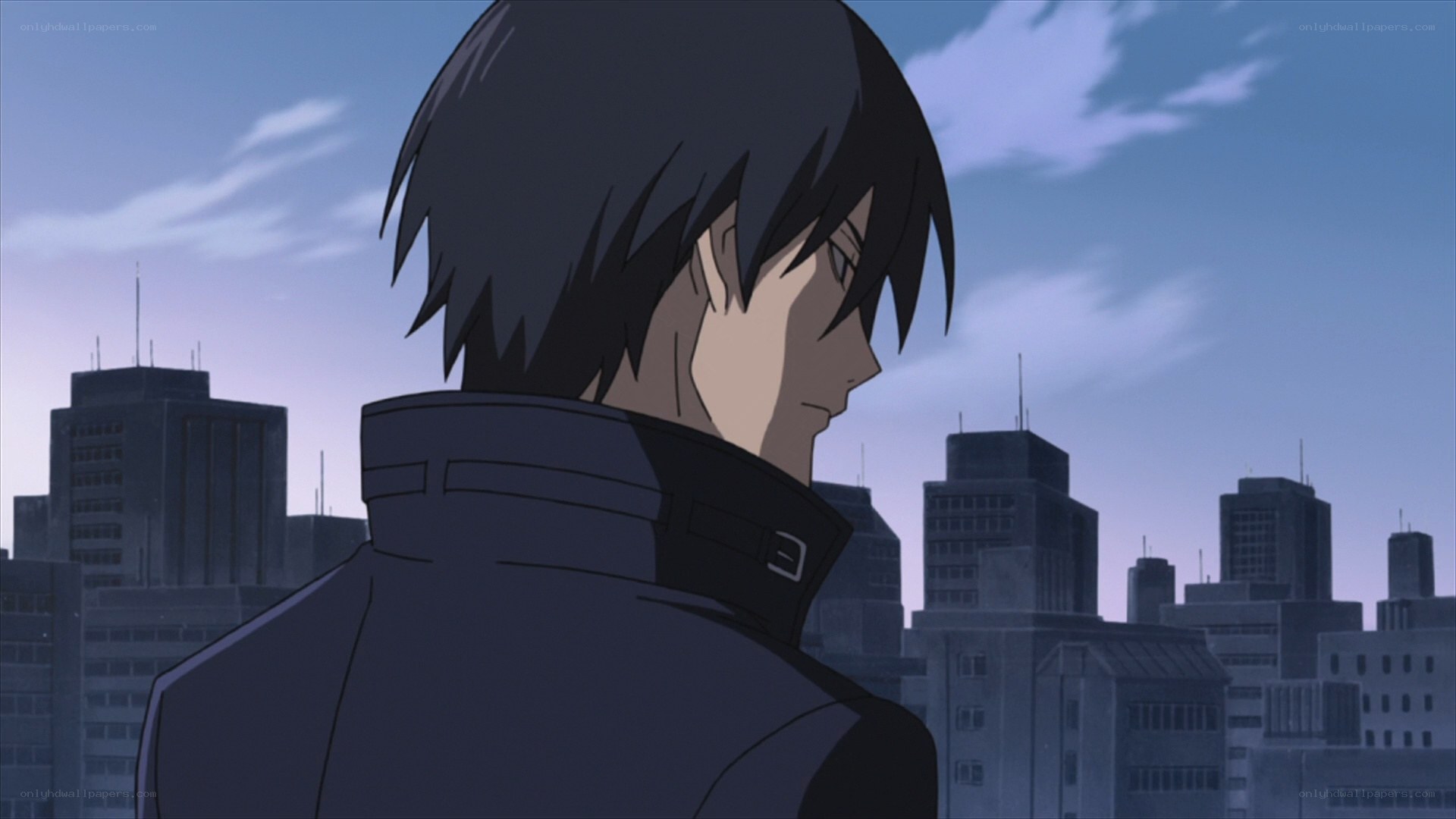 anime character overlooking city