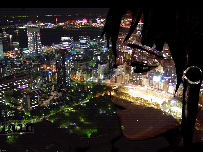anime character overlooking city