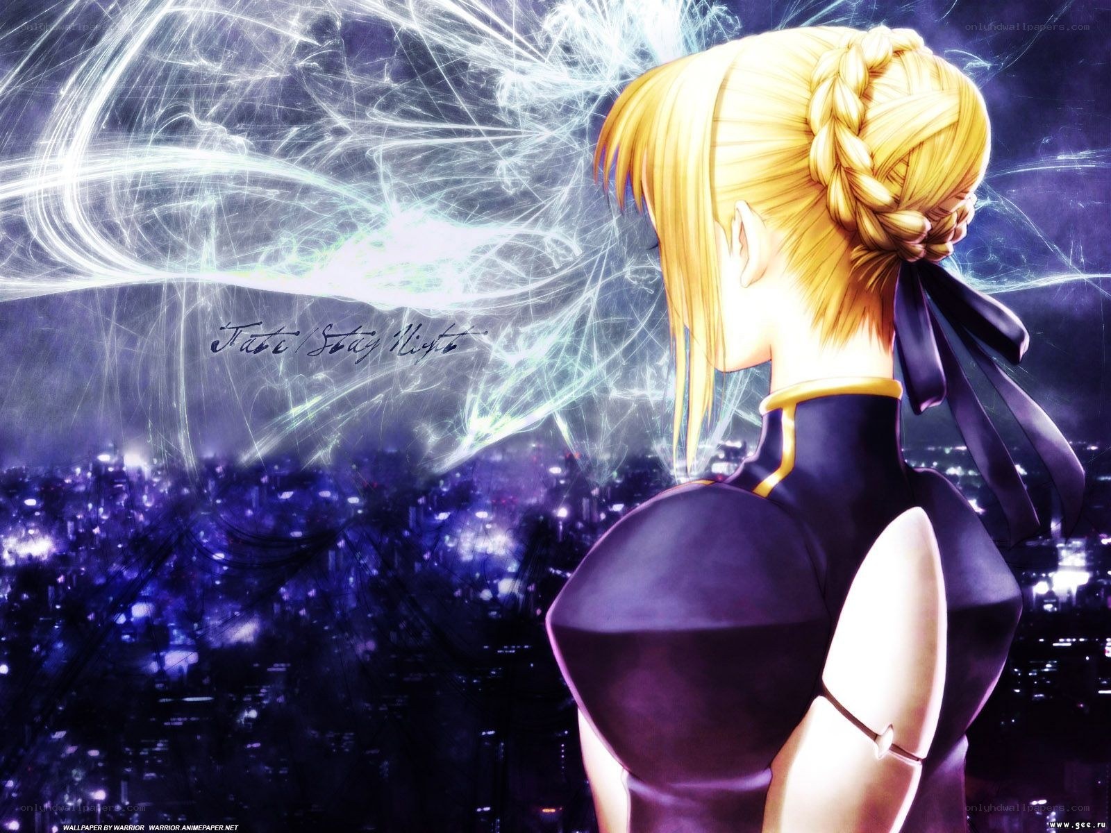 anime character overlooking city
