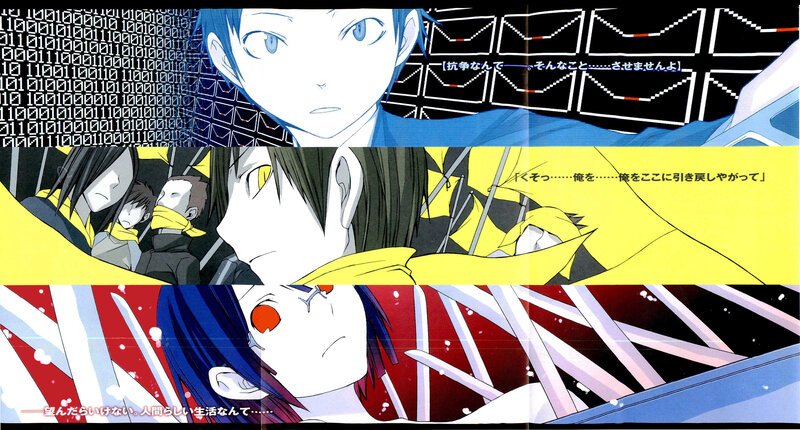 Anime character panels with dialogue