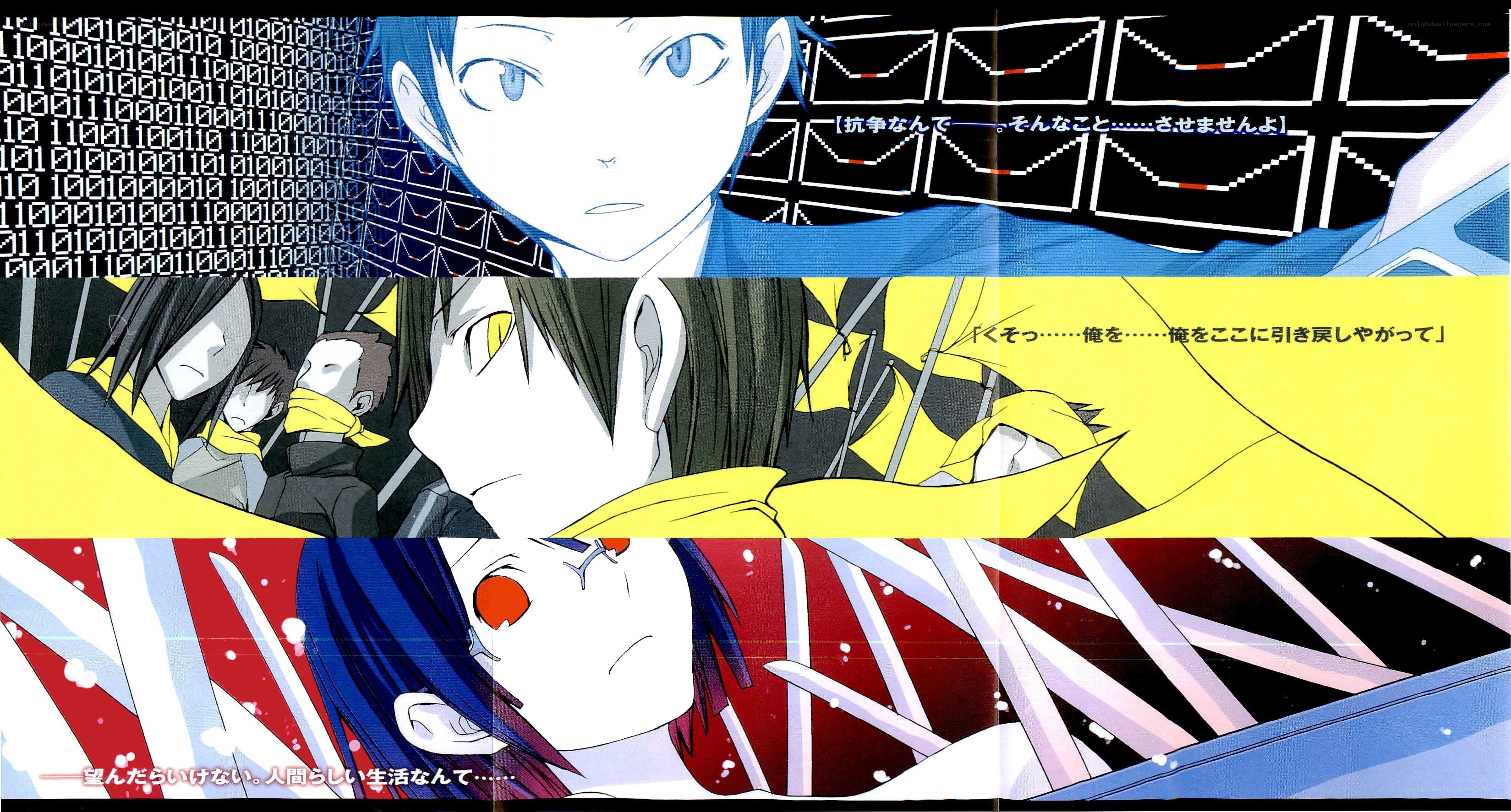 Anime character panels with dialogue