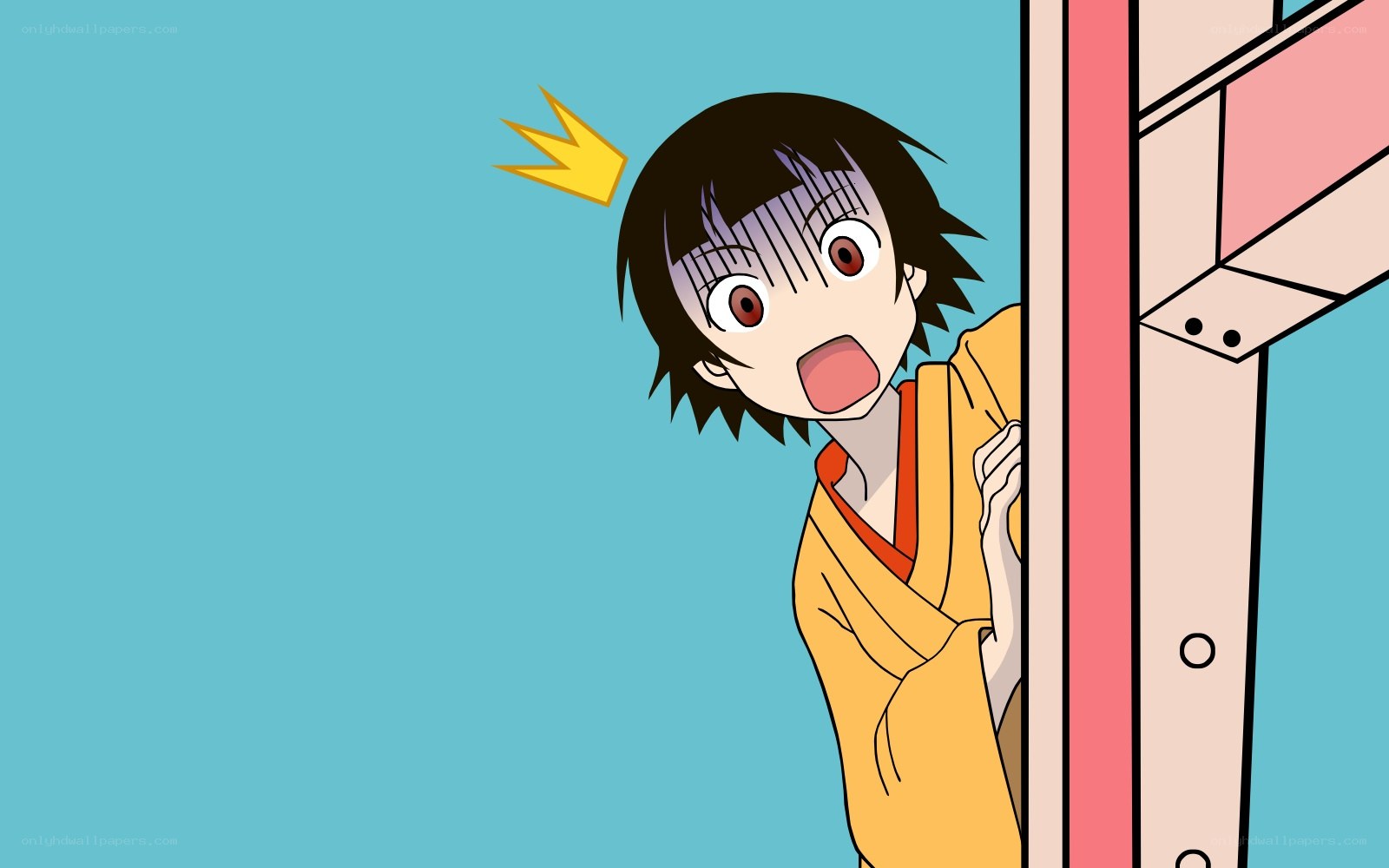 anime character peeking