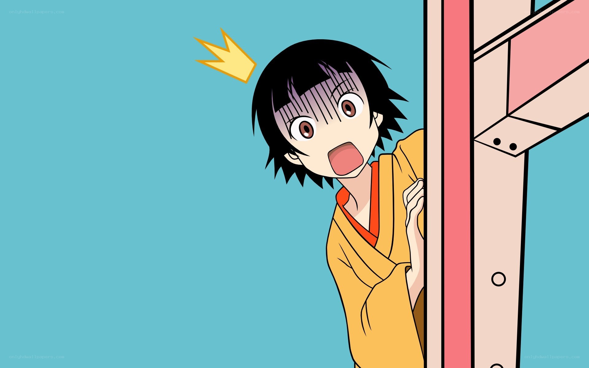 anime character peeking
