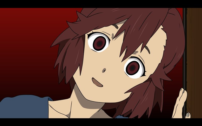 Anime Character Peeking — Brown, Surprised