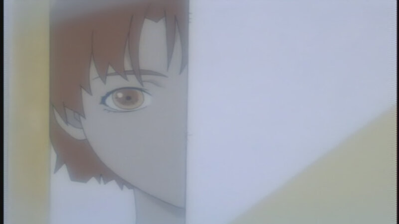 anime character peeking from behind