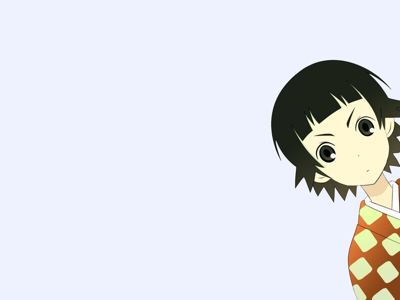 anime character peeking from corner