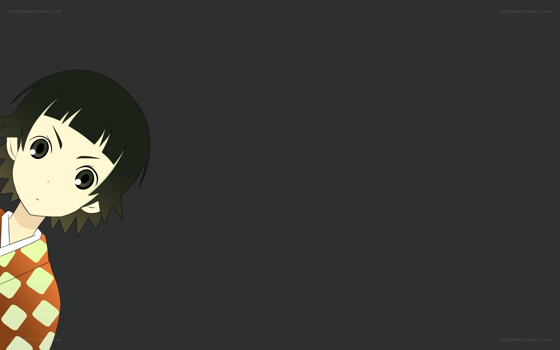 anime character peeking from corner