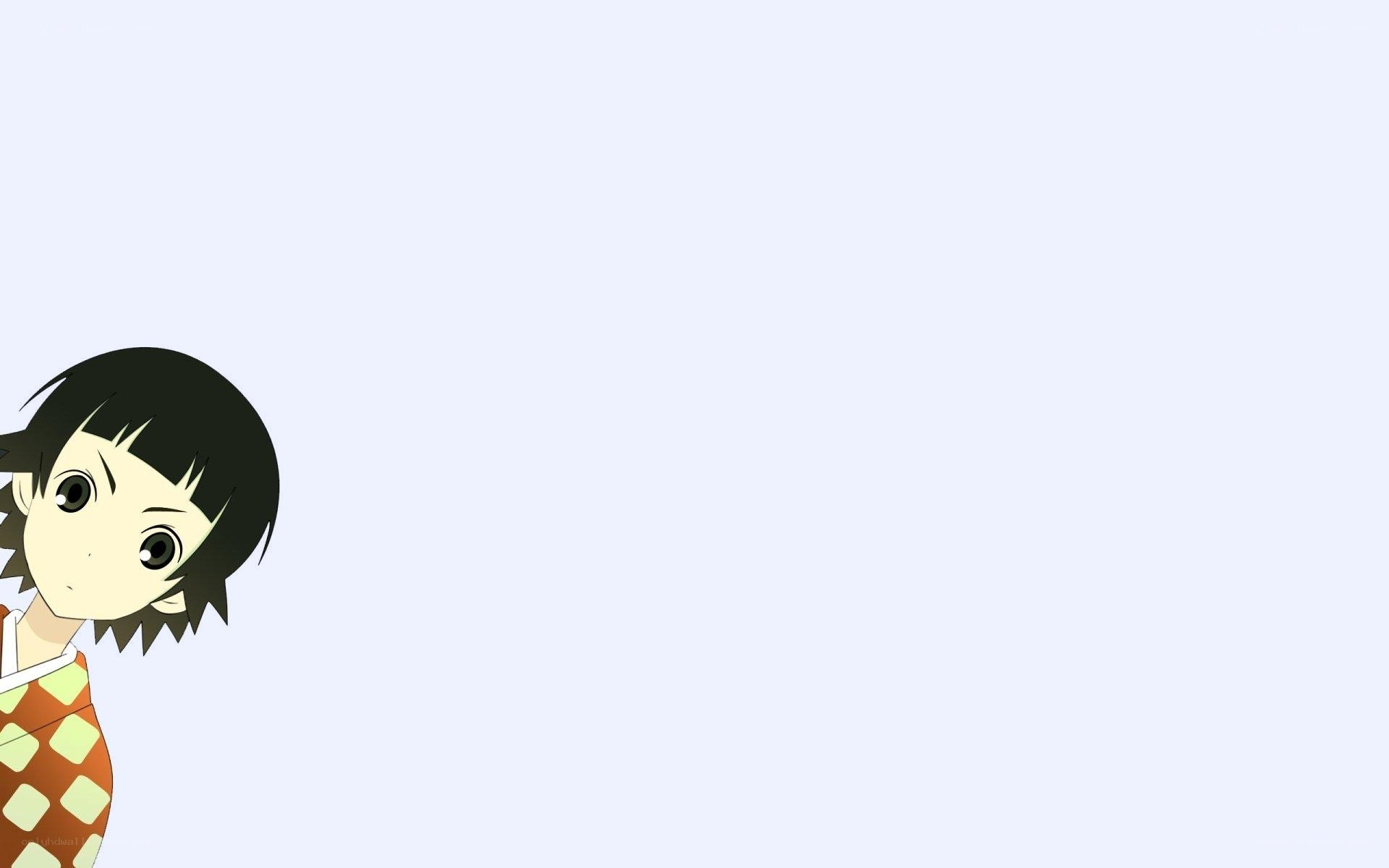 anime character peeking from corner