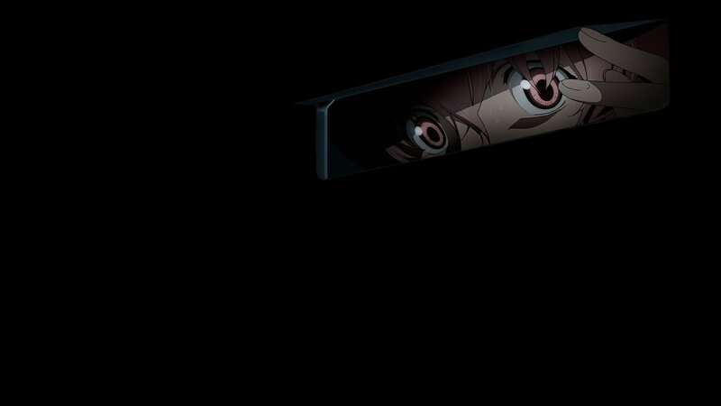 anime character peeking from dark space