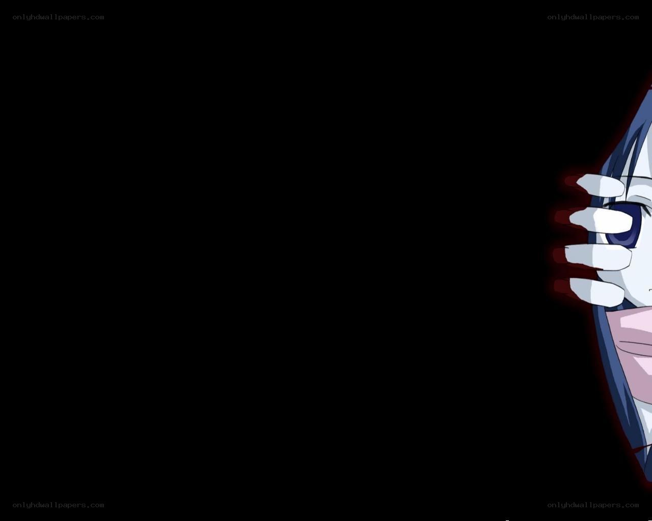anime character peeking from darkness