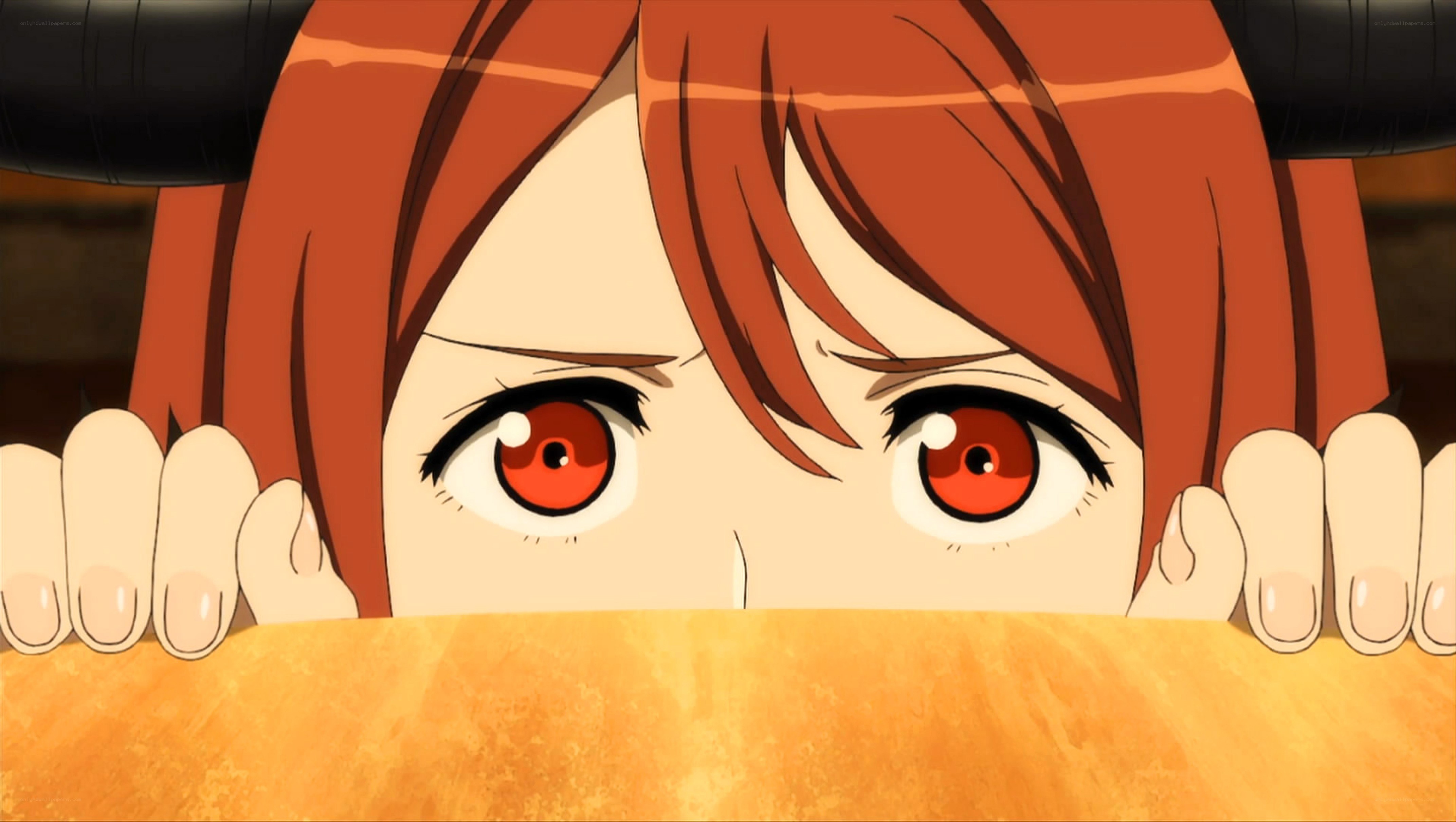 anime character peeking over edge