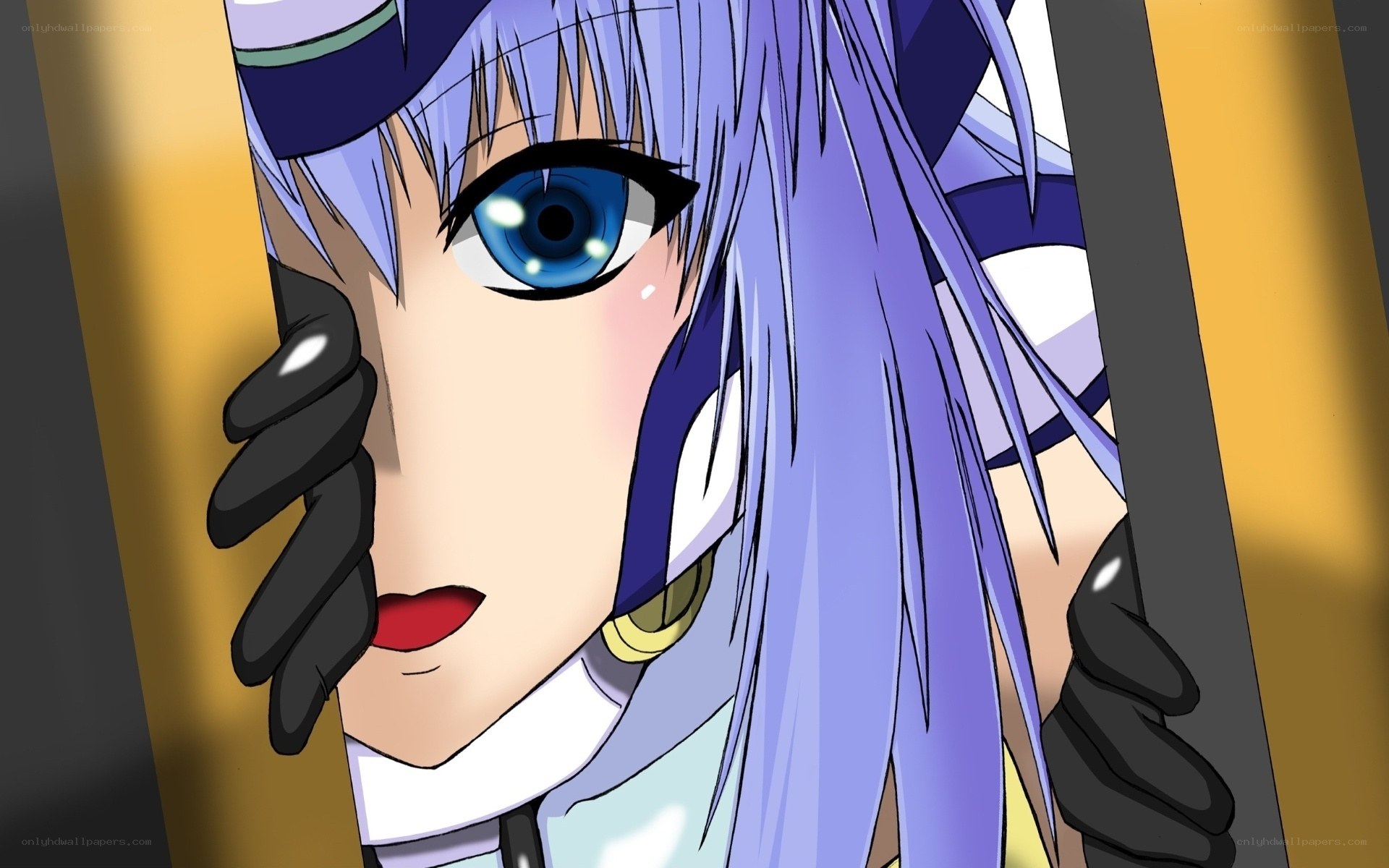 anime character peeking