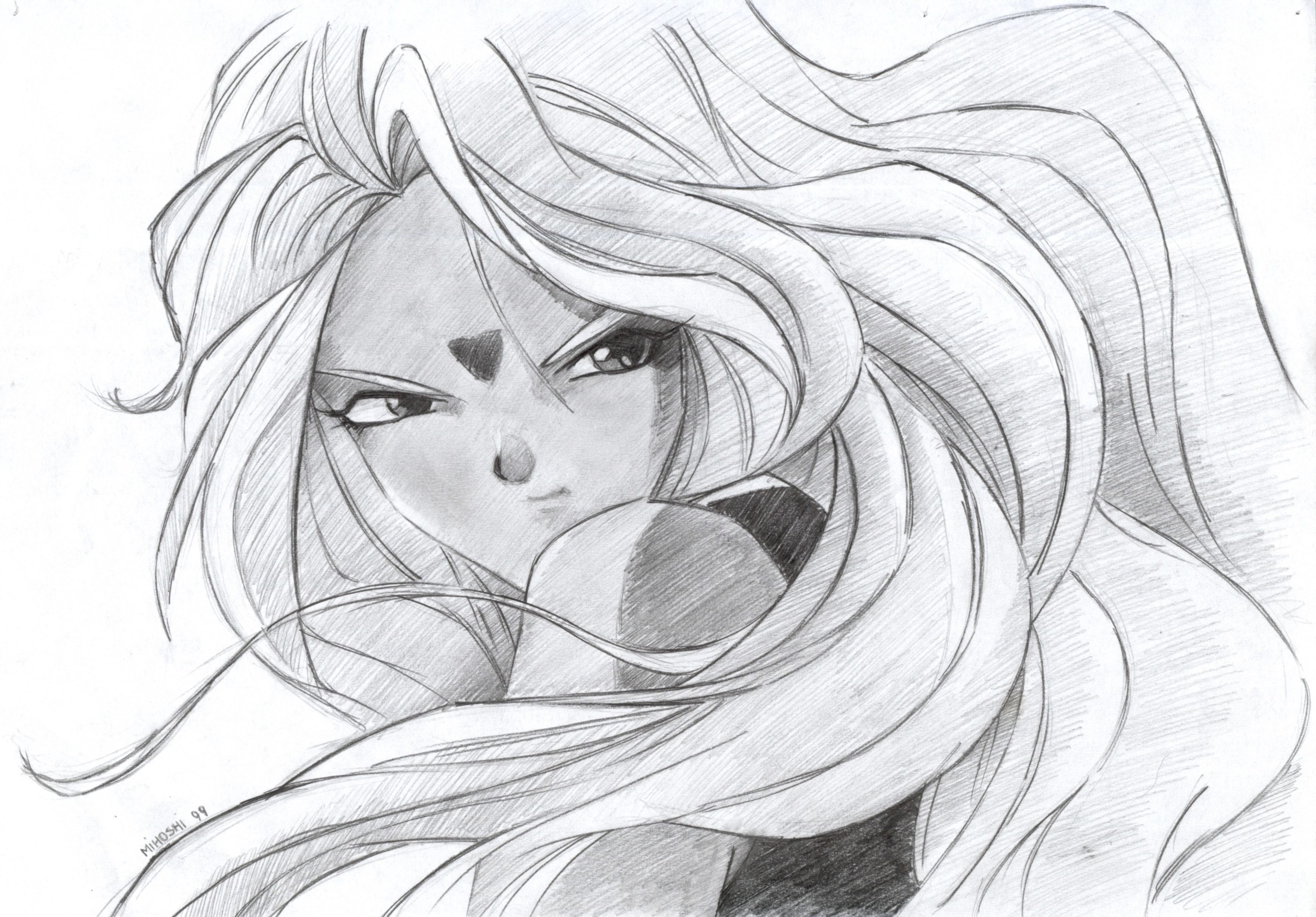 anime character pencil sketch