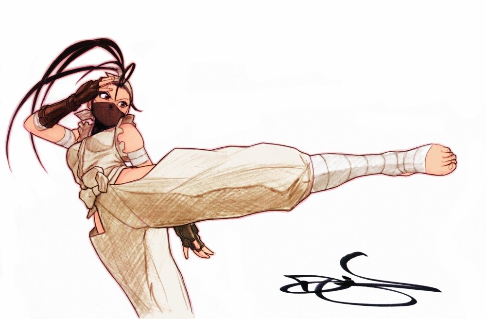 anime character performing kick