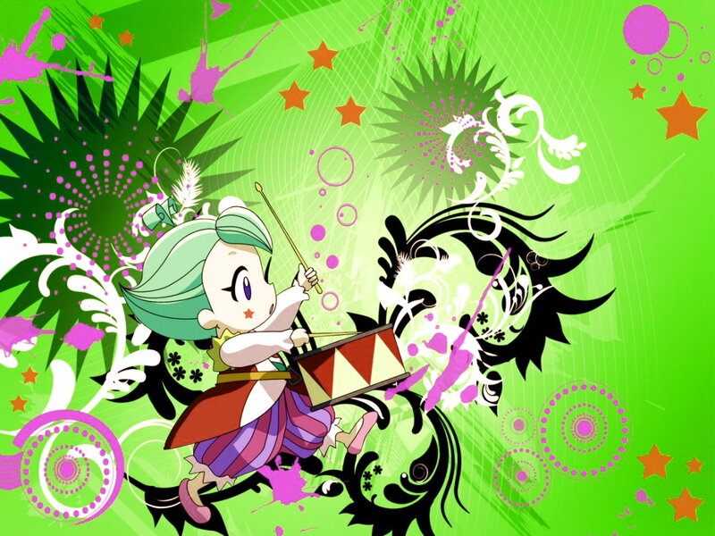anime character playing drum