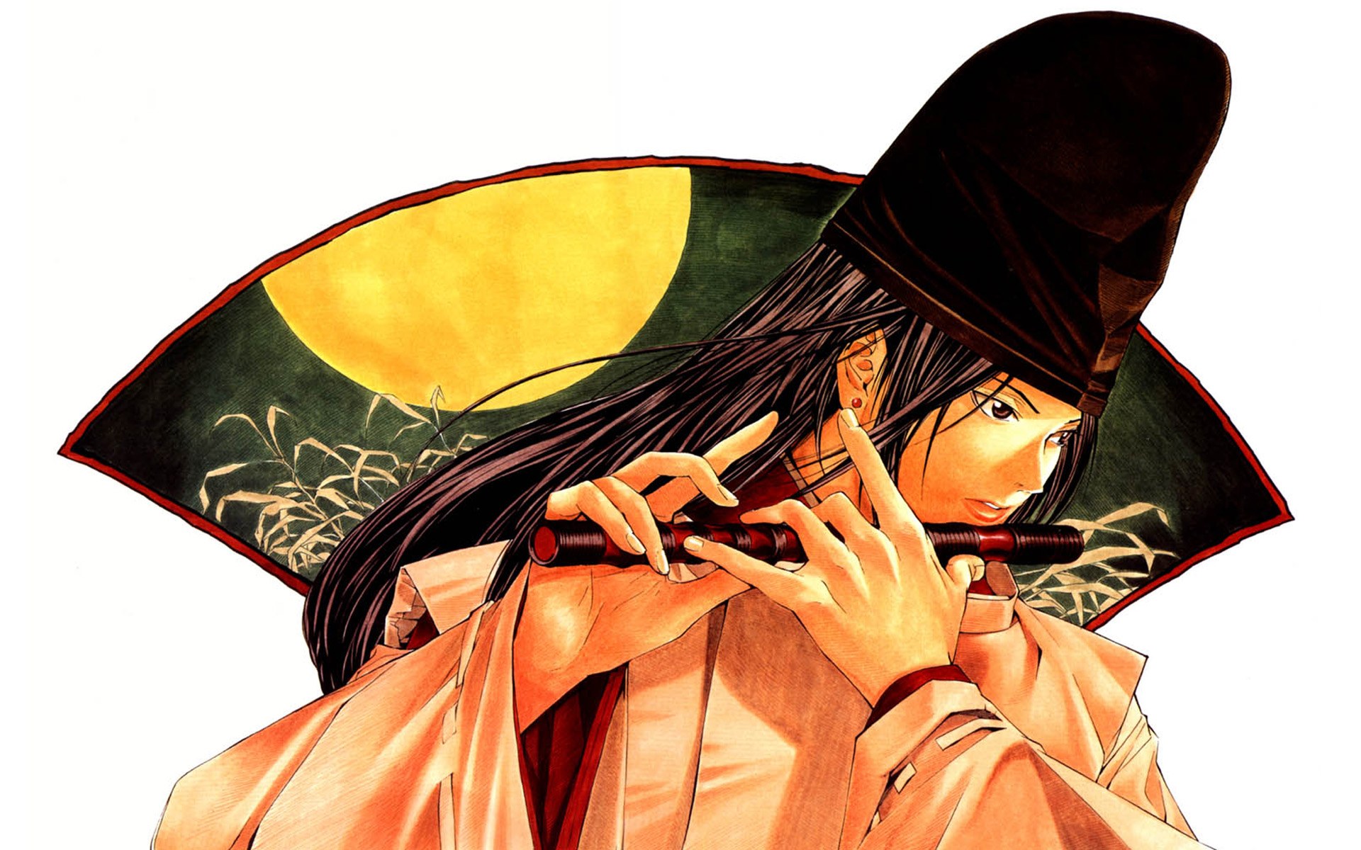 anime character playing flute