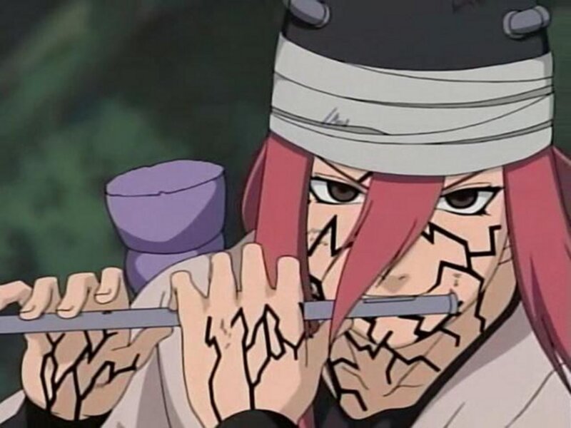Anime Character Playing Flute — Red, Intense