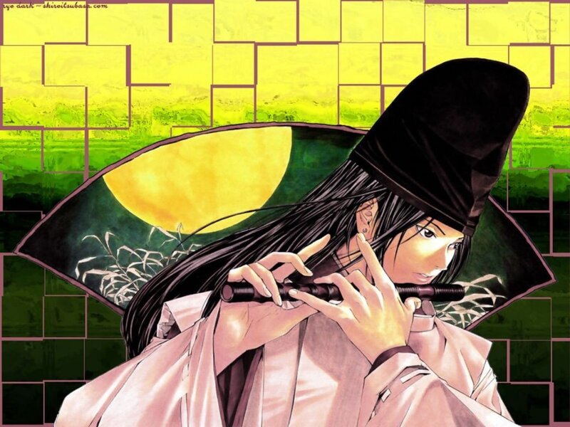 Anime Character Playing Flute — Yellow