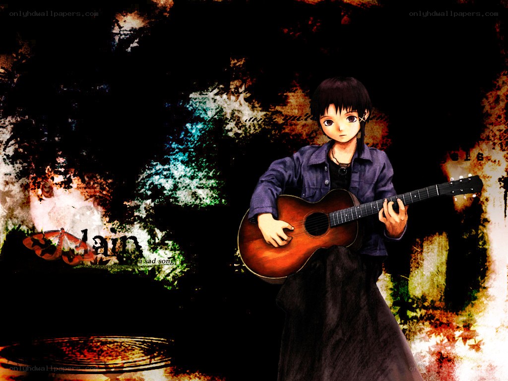 Anime character playing guitar