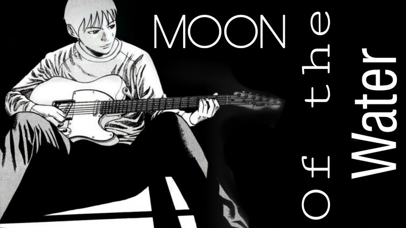 Anime Character Playing Guitar — Black