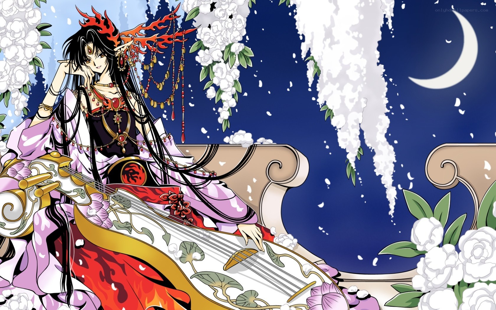 anime character playing lute