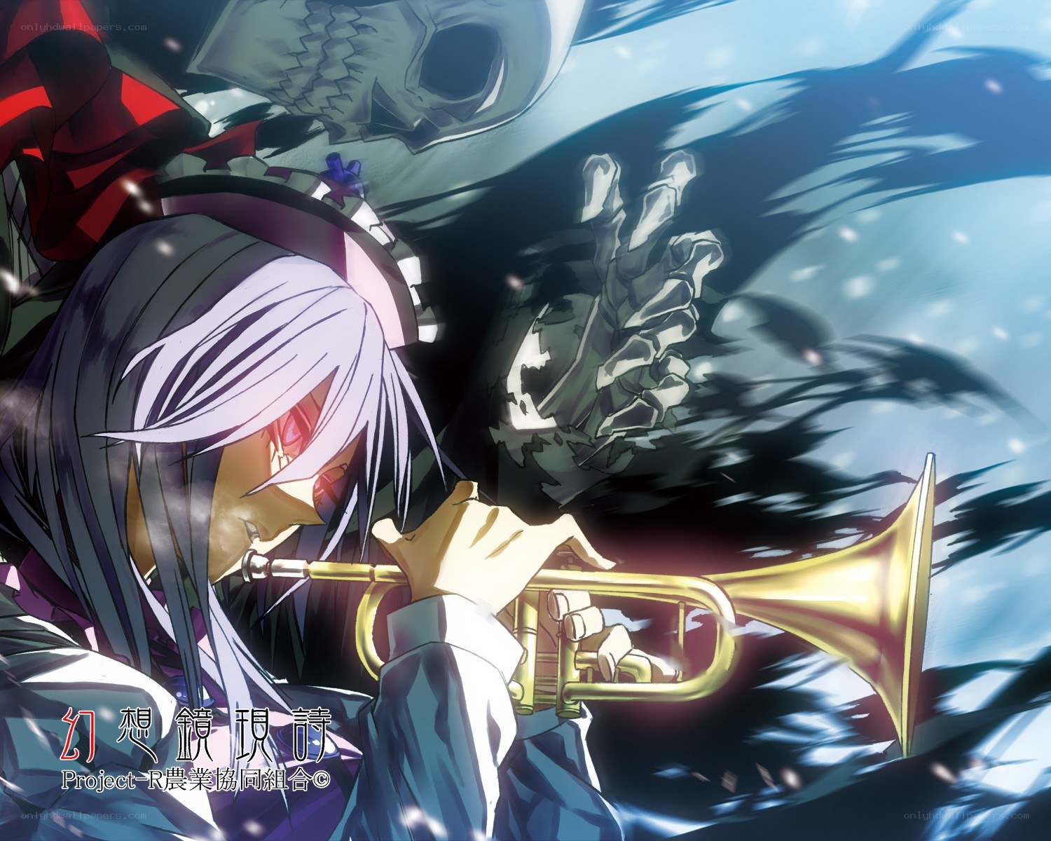 Anime character playing trumpet