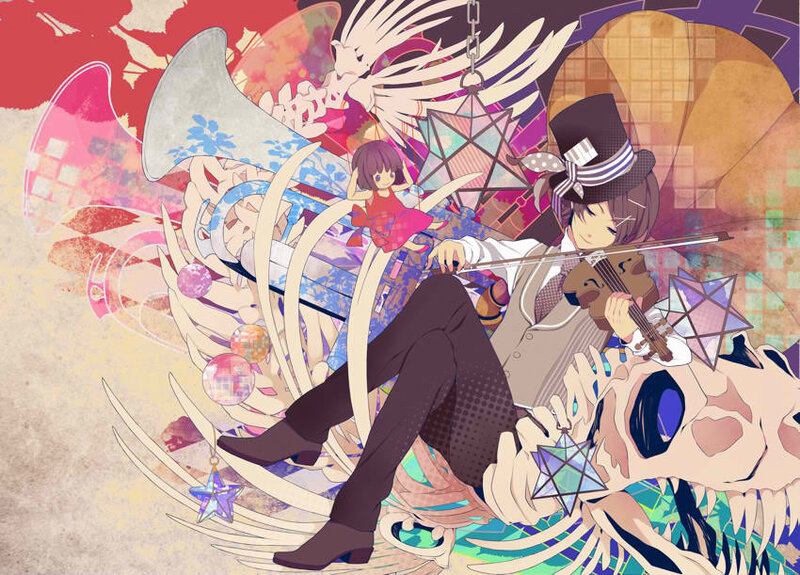 Anime Character Playing Violin — Purple