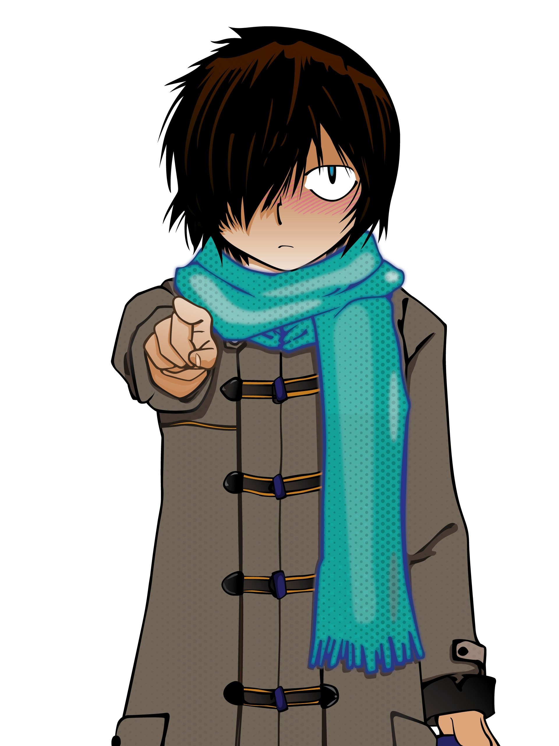 anime character pointing