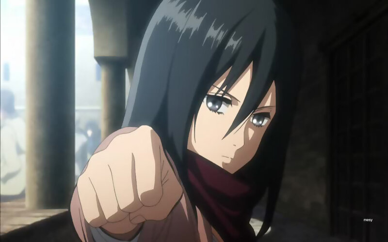 Anime Character Pointing — Black, Determined