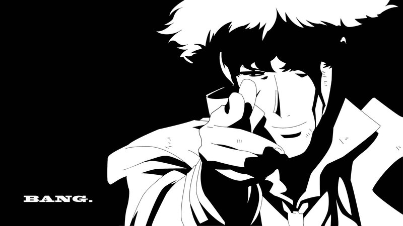 Anime Character Pointing — Black, Dramatic, Manga