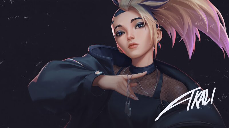 Anime Character Pointing — Black, Dramatic, Night, Digital Art