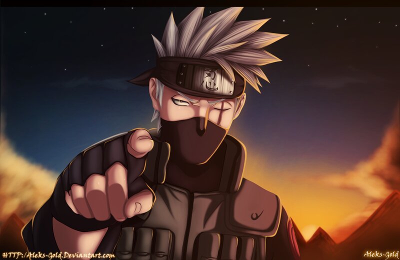 Anime Character Pointing — Black, Dramatic