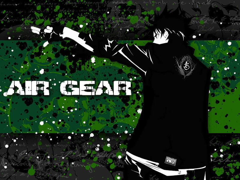 Anime Character Pointing — Black, Dynamic, Manga, Green Splatter