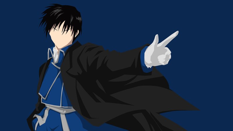 Anime Character Pointing — Blue, Dramatic, Pointing Hand