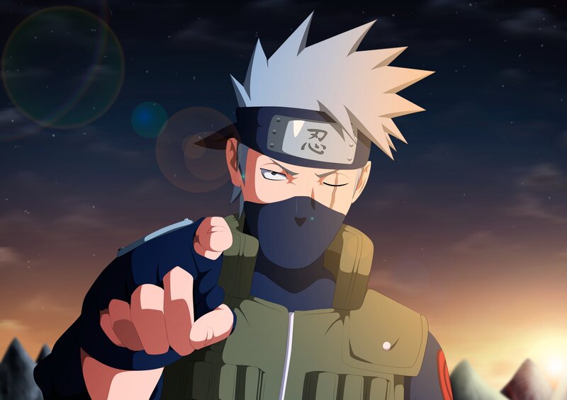 Anime Character Pointing — Blue, Dramatic