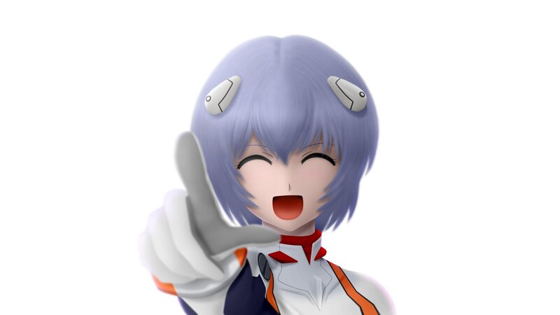 Anime Character Pointing — Blue, Playful