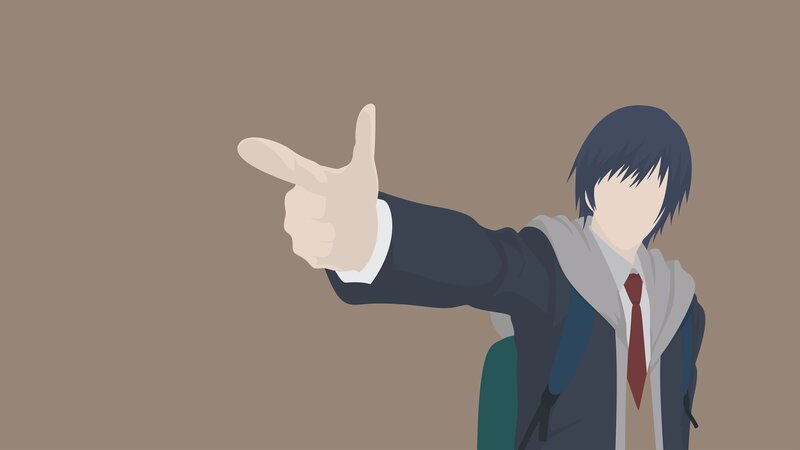 Anime Character Pointing — Brown, Neutral