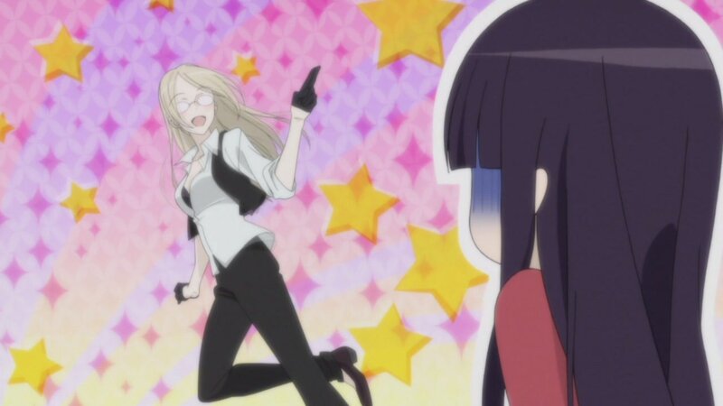 anime character pointing excitedly