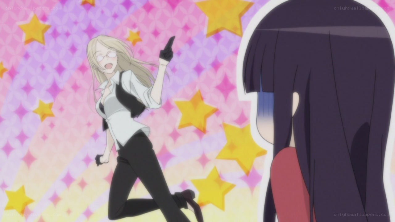 anime character pointing excitedly