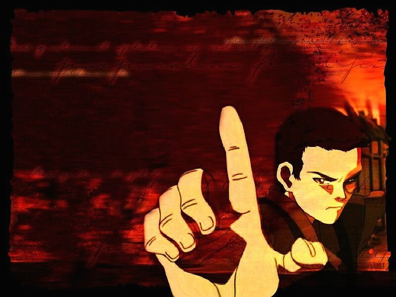 Anime Character Pointing Finger — Red