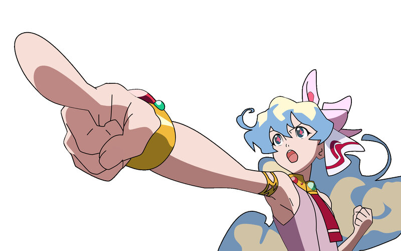 anime character pointing forward