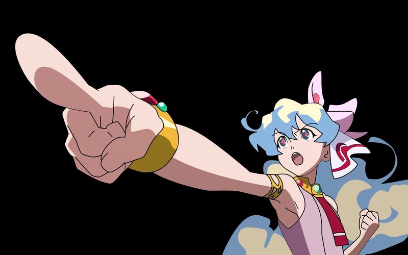 anime character pointing forward