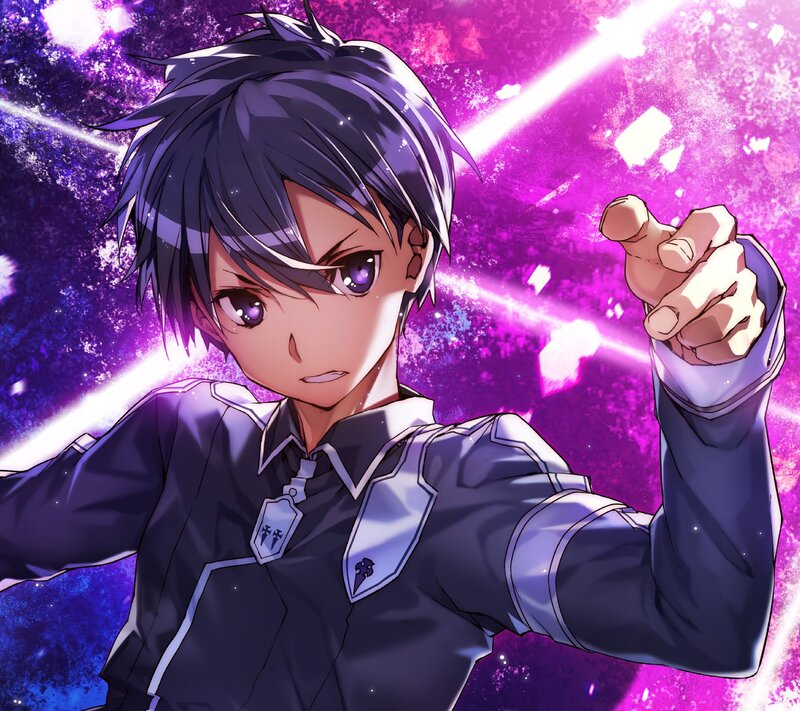 Anime Character Pointing — Purple, Dramatic, Purple Energy