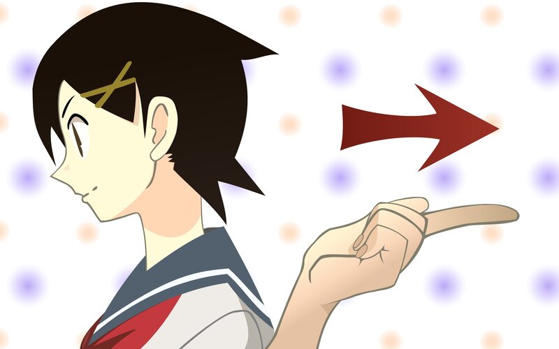 Anime Character Pointing — White, Neutral